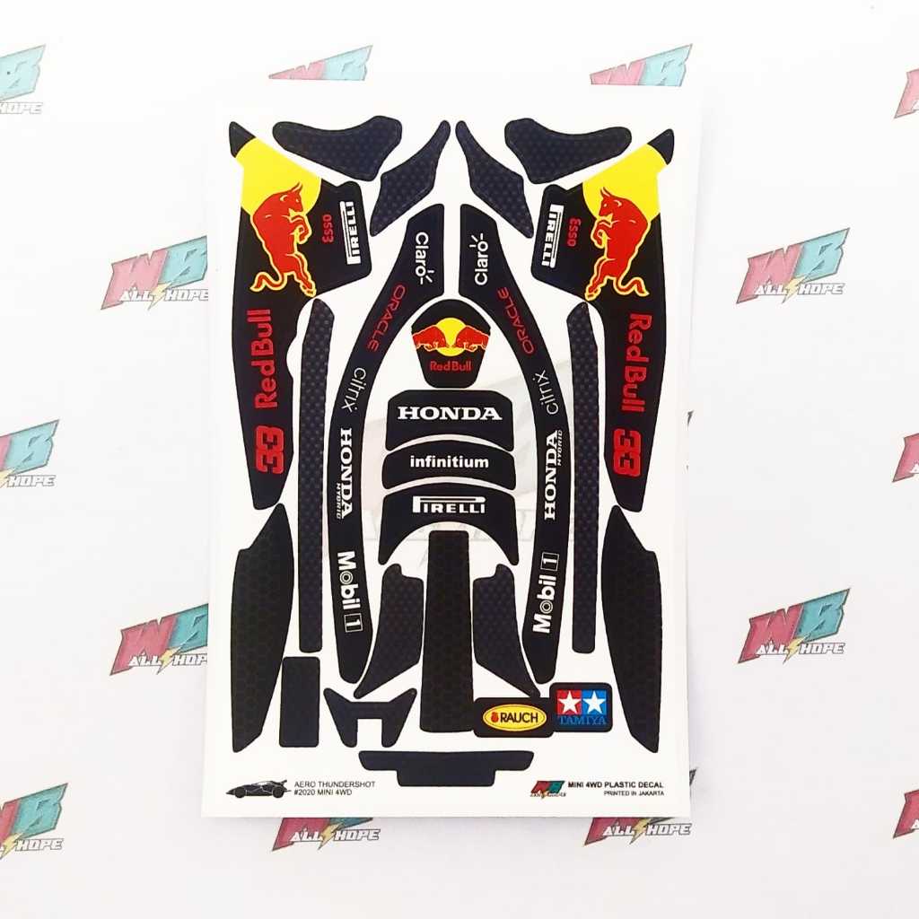 Aero Thunder Shot Sticker - Red Bull - Black Body - เคลือบไวนิล Doft