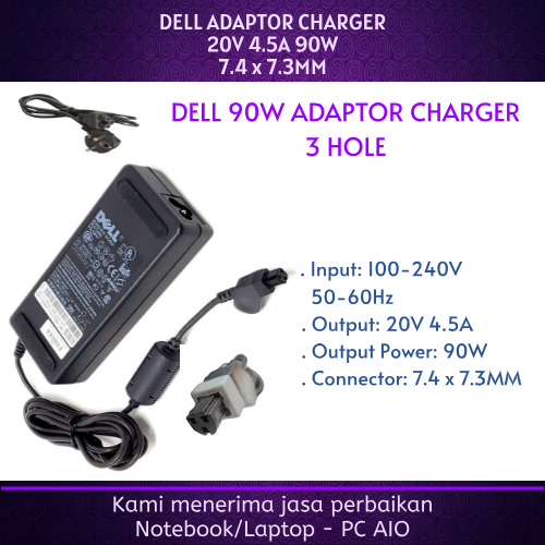 DELL 20v 4.5a Inspiron 4000 4100 5000 5100 7500 8000 8100 8200 Latitude C400 C500 C510 C540 C600 C61