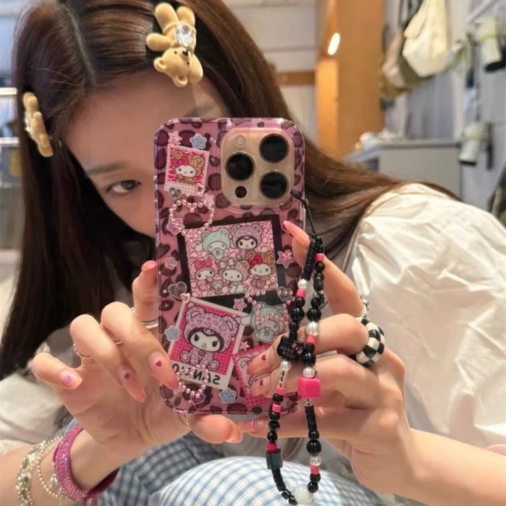 [พรีออเดอร์] เคสเสือดาวสีม่วง san**o iphone 13/14/15/16/17