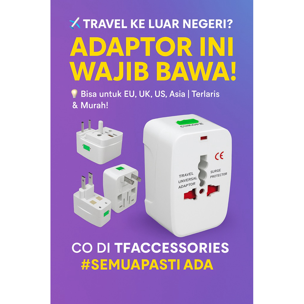 TRAVEL ADAPTER CHARGER INTERNATIONAL EUROPE ASIA INTERNATIONAL ADAPTER