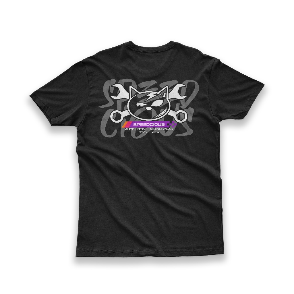 KATUN Speedcious Mens Distro Emoji Racing T-Shirt - เสื้อยืดท็อปผ้าฝ้ายสีดําธรรมดาสบาย