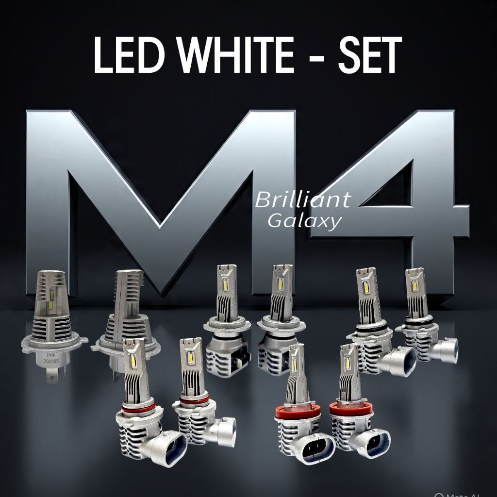 VIP3 * M4 Best Performance LED - H4 H7 H11 H16 HB3 HB4 9012 HIR2 - 6000K สีขาว - ราคาชุด