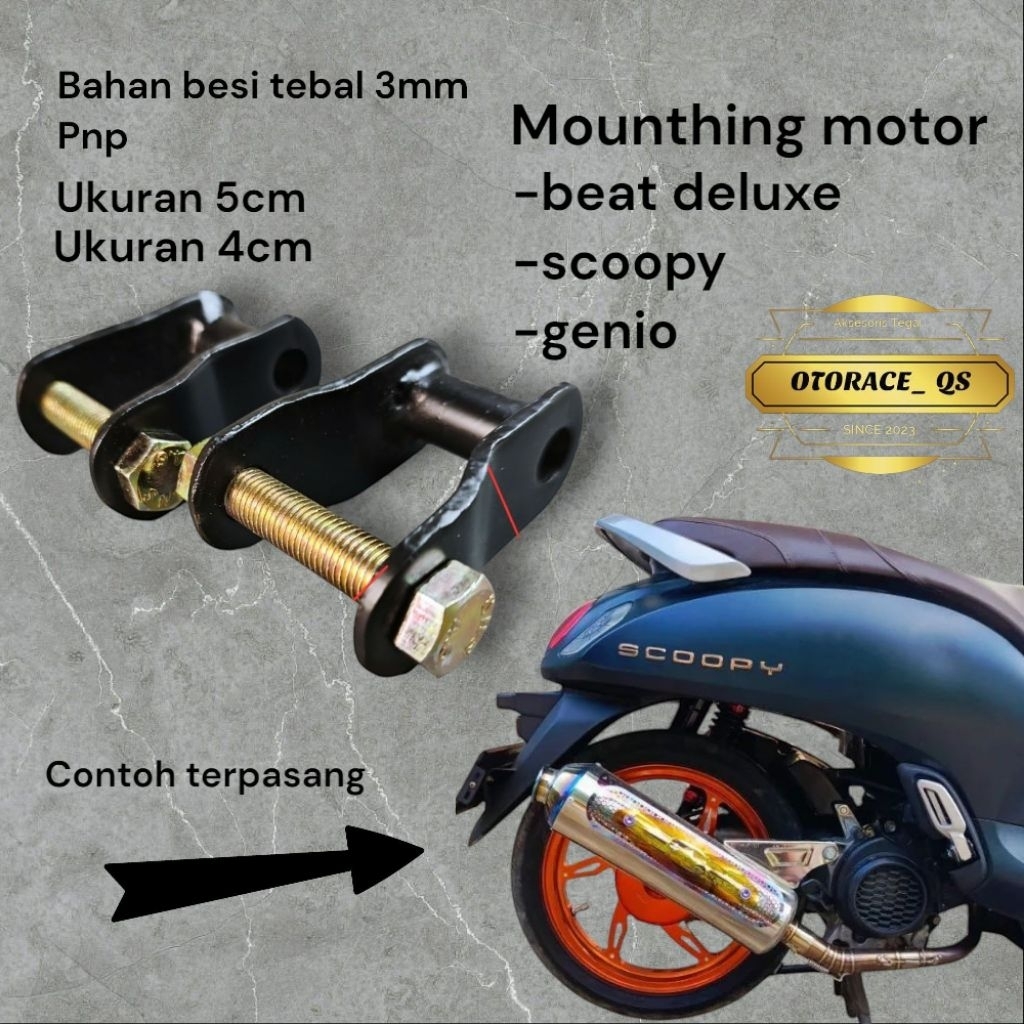 ติดตั้งแล้วขนาด 4 ซม. และ 5 ซม. รถมอเตอร์ไซด์ beat deluxe Scoopy genio ใหม่ KOJ