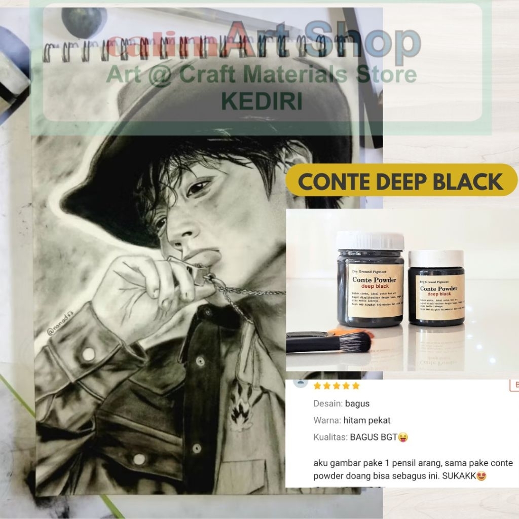 Conte Powder Deep Black 50g & 90gI Black Sketch Powder