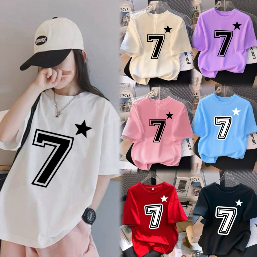 เสื้อยืด OVERSIZE Distro Number Jersey 7 สําหรับเด็กผู้หญิงอายุ 3-14 ปี/Unisex Number 7 Top