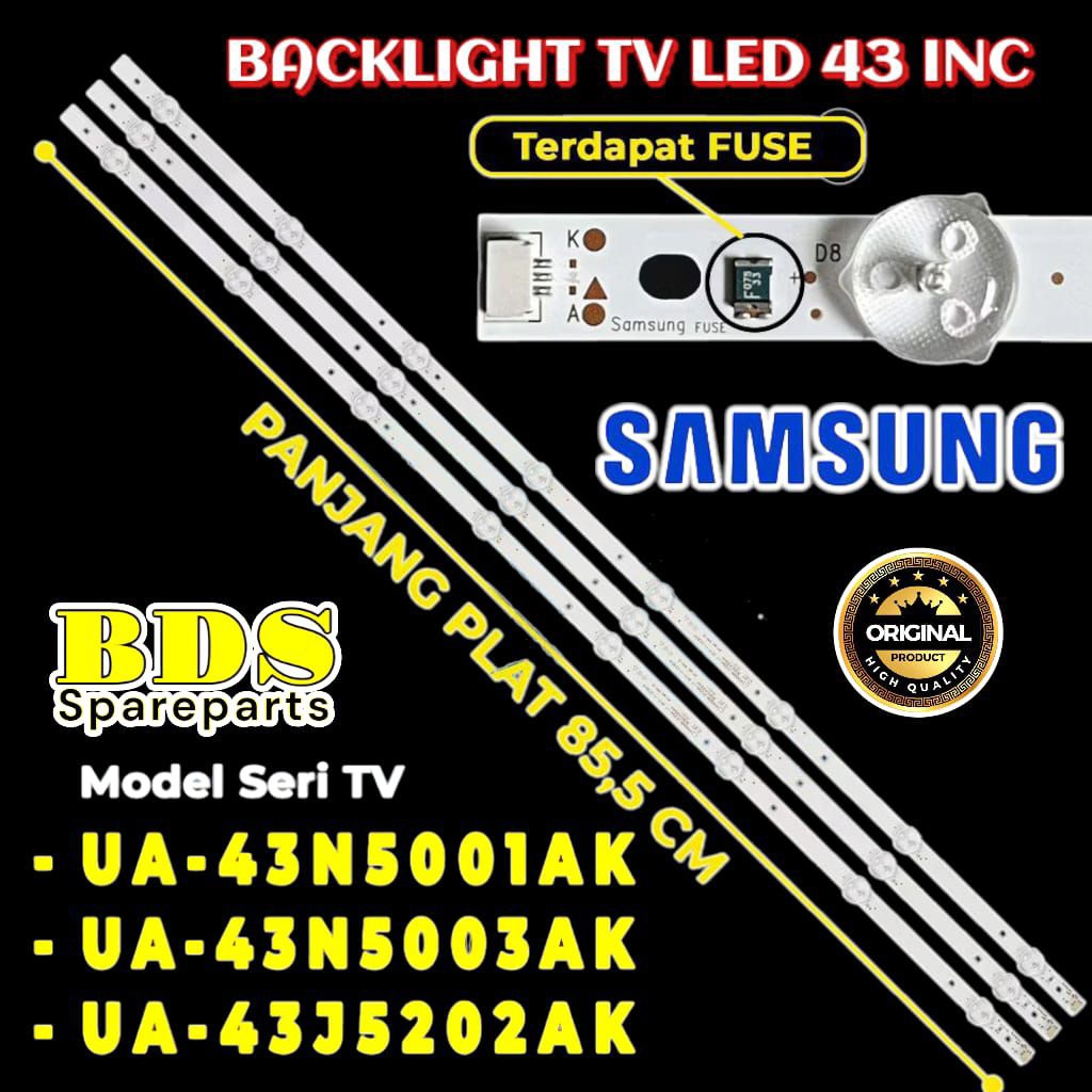 SAMSUNG LED TV BACKLIGHT 43 INC UA43N5001AK UA43N5005AK UA43J5202AK
การคํานวณ: 3 แถบ / กับ / 8 นํา /