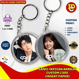 Gantungan Kunci keychan ganci custom foto gambar bahan Acrylic untuk souvenir atau acara perusahaan