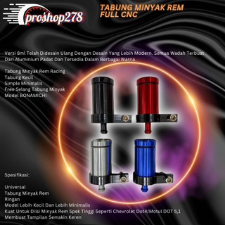 TABUNG MINYAK REM CNC TABUNG MASTER REM ATAS / DEPAN FULL CNC IMPORT + SELANG