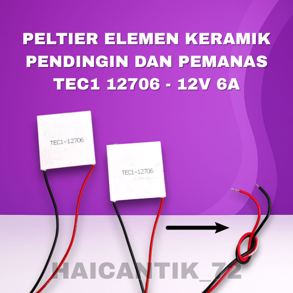 PELTIER ร้อนและเย็นเซรามิค ELEMENT TEC1-12706 12V 6A / MINI ELEMENT DISPENSER