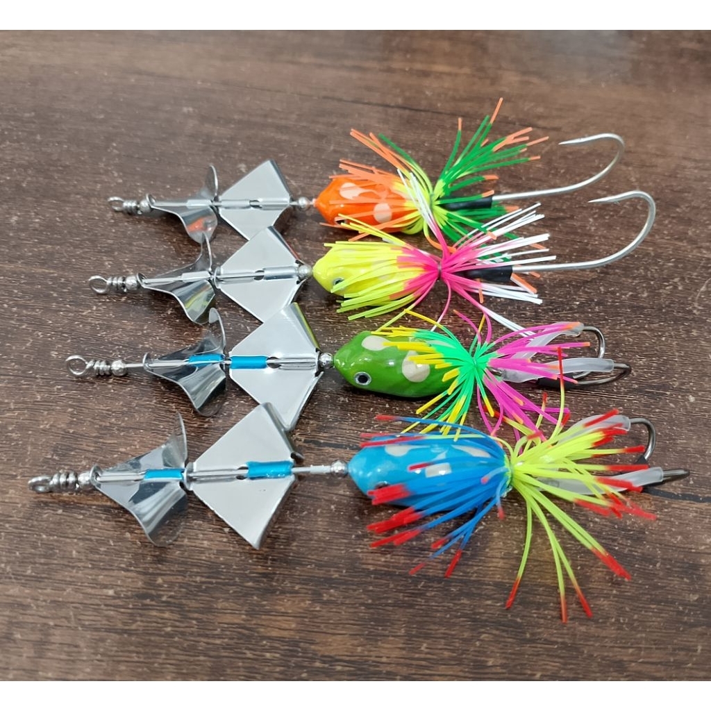 TOMAN SLASH DOUBLE PROPELLER CASTING BAIT SINGLE HOOK & DOUBLE HOOK ND LURE