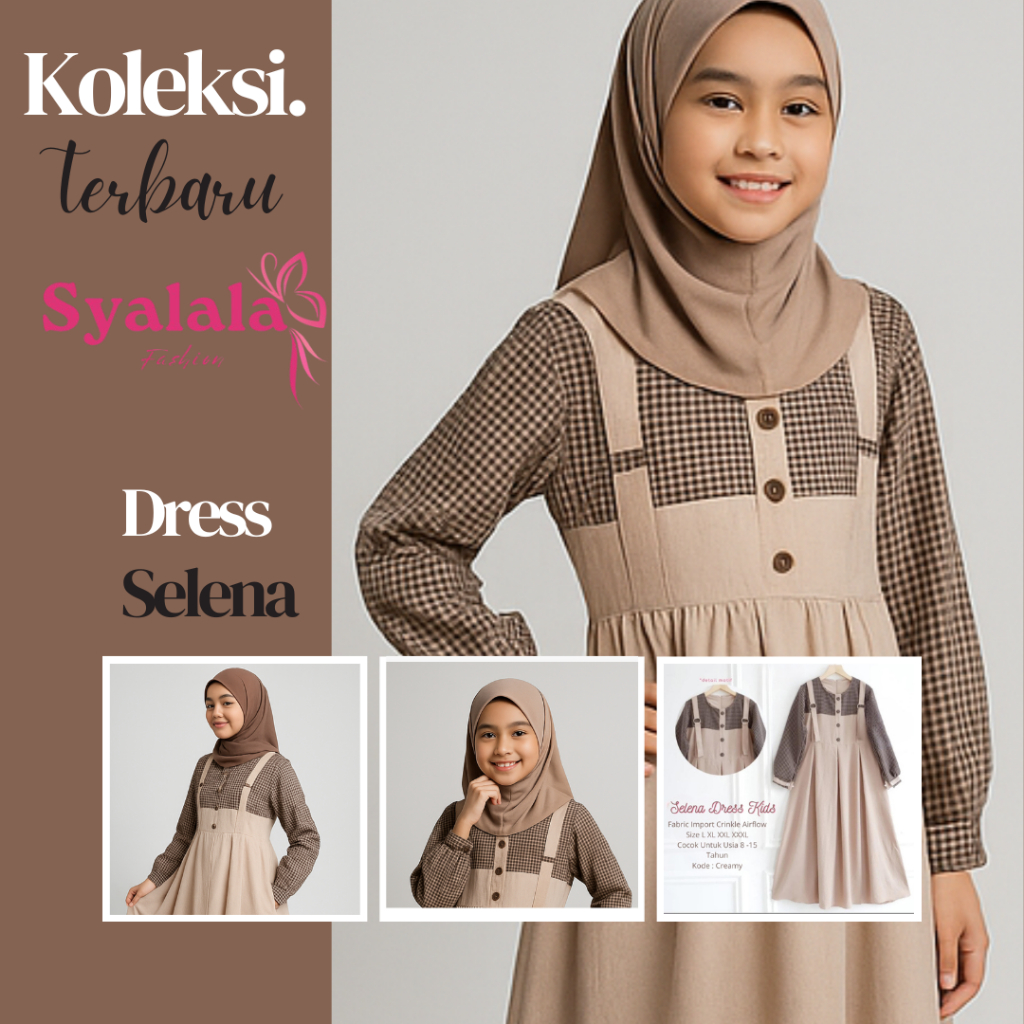 ใหม่ล่าสุดเสื้อผ้า GAMIS AGED 7 ถึง 15 ปี MODERN CHILDRENS DRESS MALIM GIRLS GAMIS CRINGKLE AIRFLOW 