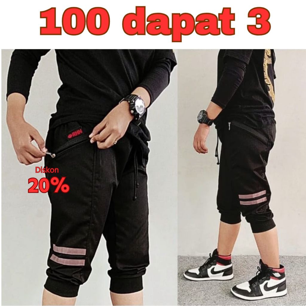 ราคา 100 THOUSAND GET 3 ชิ้น JOGGER PANTS 3/4 MENS JOGGER SHORTS