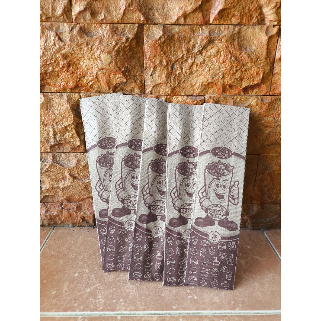 KEBAB BAG, KEBAB WRAP, MINIMALIST KEBAB BOX 27 X 7 CM