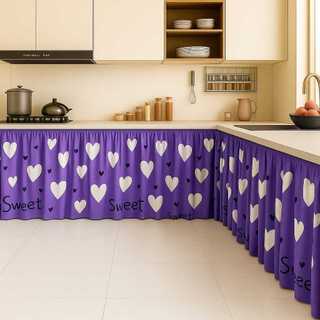 Gorden Kolong Dapur Minimalis | Gorden Meja Bawah Kompor Uk 100 x 70 Cm + Bonus Tali Terlaris