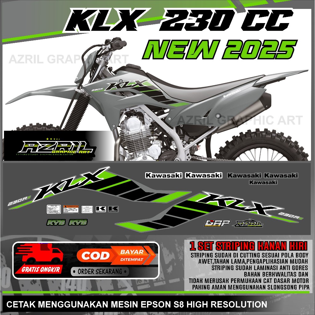 Striping List KLX 230 CC ตัวเครื่องสีเทา