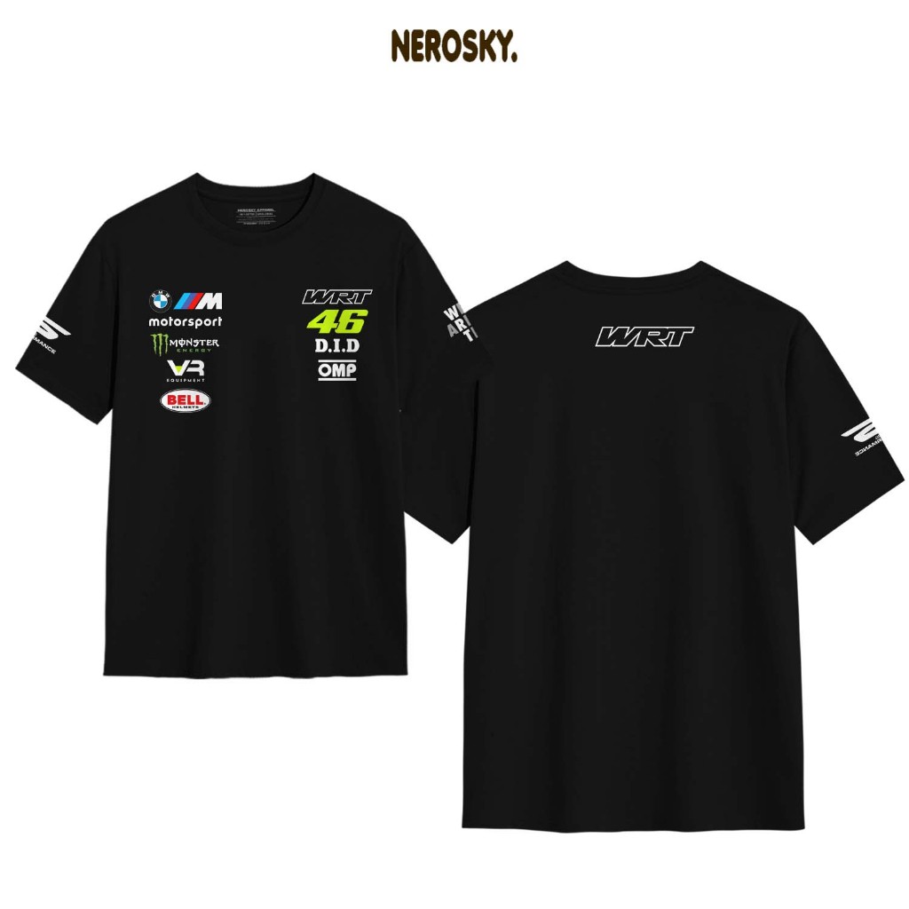ROSSI VR46 GULF 12 HOURS เสื้อยืด 24S ผ้าฝ้ายพรีเมี่ยม COMBED
