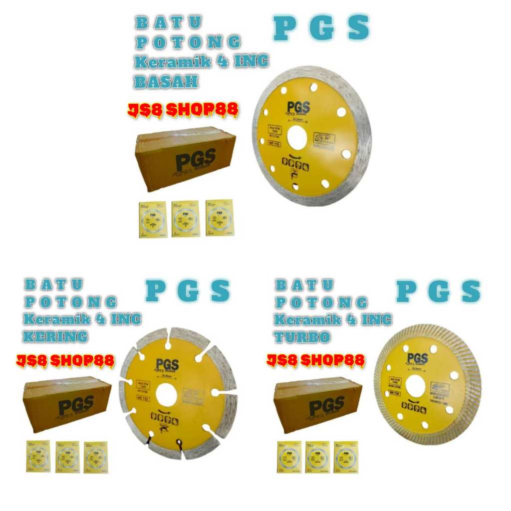 MATA JS8 SHOP88 PGS CERAMIC GRANITE WET DRY TURBO DIAMOND CUTTING WHET 4 นิ้ว