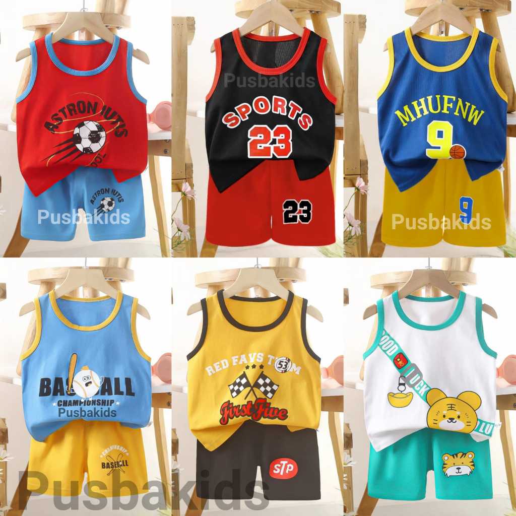 CHILDRENS SINGLET SET/BABY AND BOY-GIRL SET/SLEEVELESS BABY BOY SET