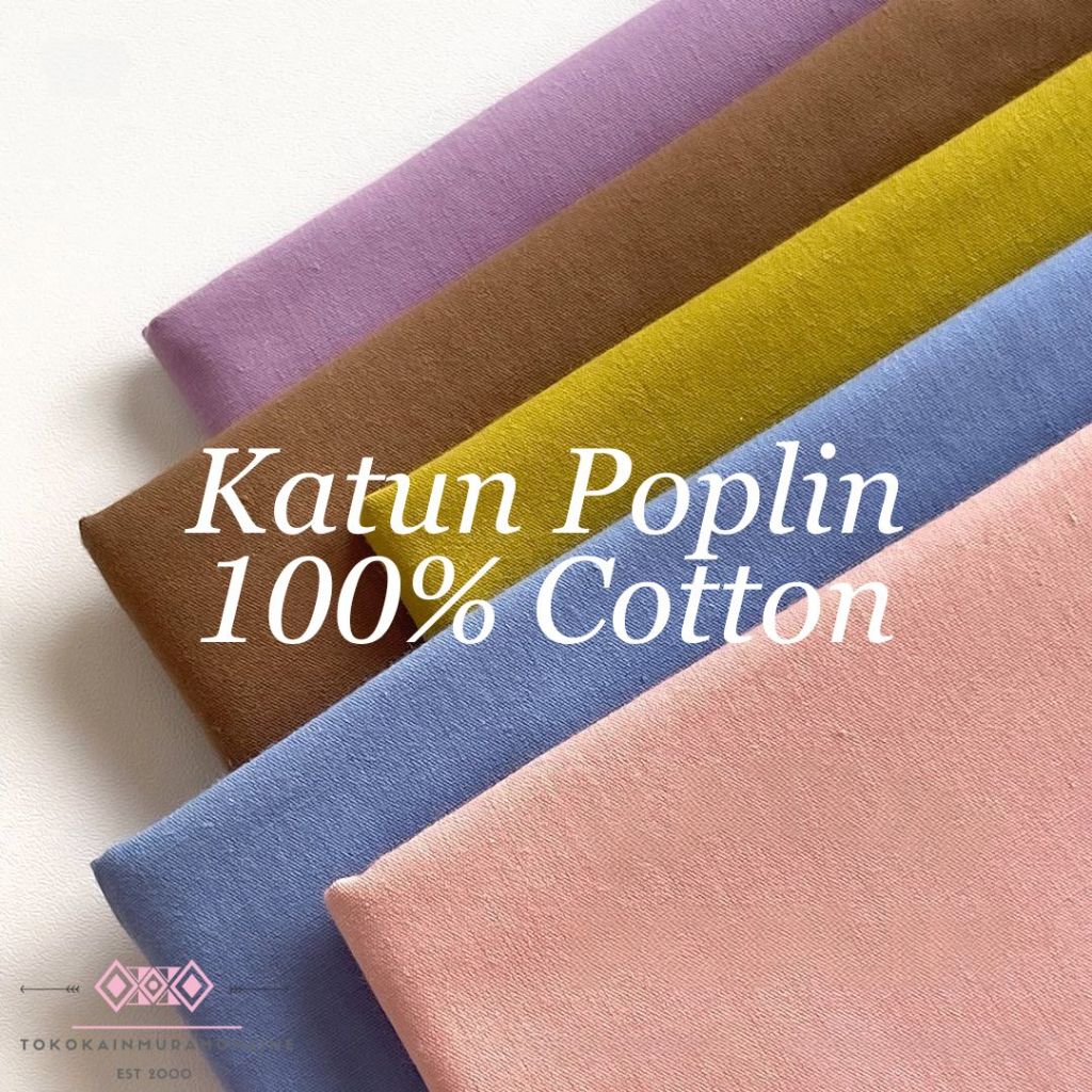 KATUN Premium Tencel Plain Poplin Cotton Fabric Original 100% Soft Smooth Cotton