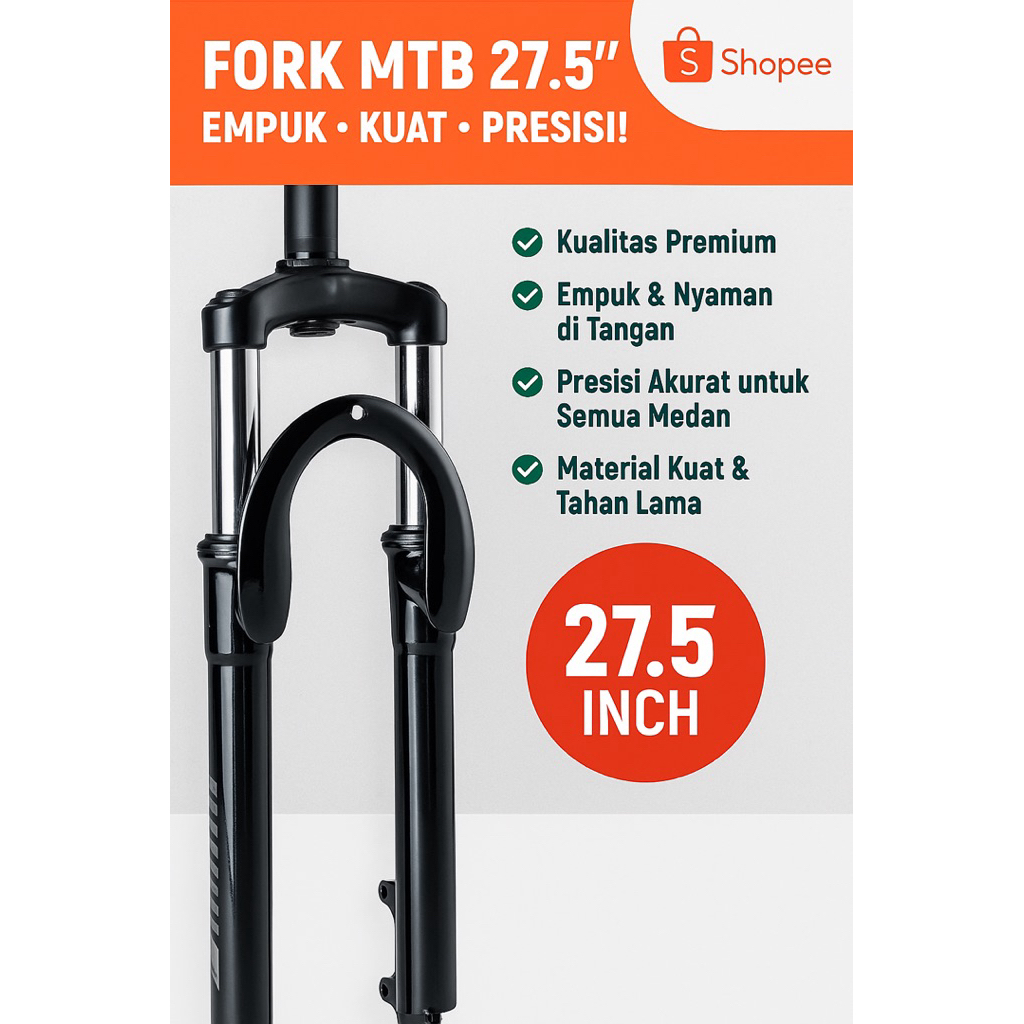 (Fork 27.5 นิ้ว AT SUSPENSION) ส้อมจักรยาน MTB 26 นิ้วส้อมหน้านุ่ม Oversize Mountain จักรยานส้อม