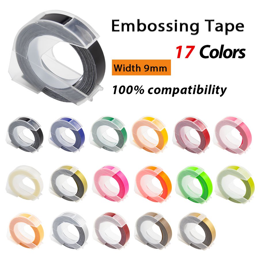 5PCS LABLE TAPE MOtex Emboss เทปฉลากสําหรับ dymo 1610 Motex E-101