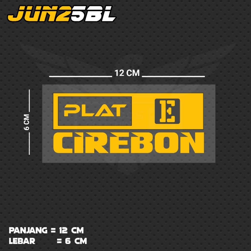 CIREBON PLATE WRITING CUTING STICKER / JUN25BL JBT