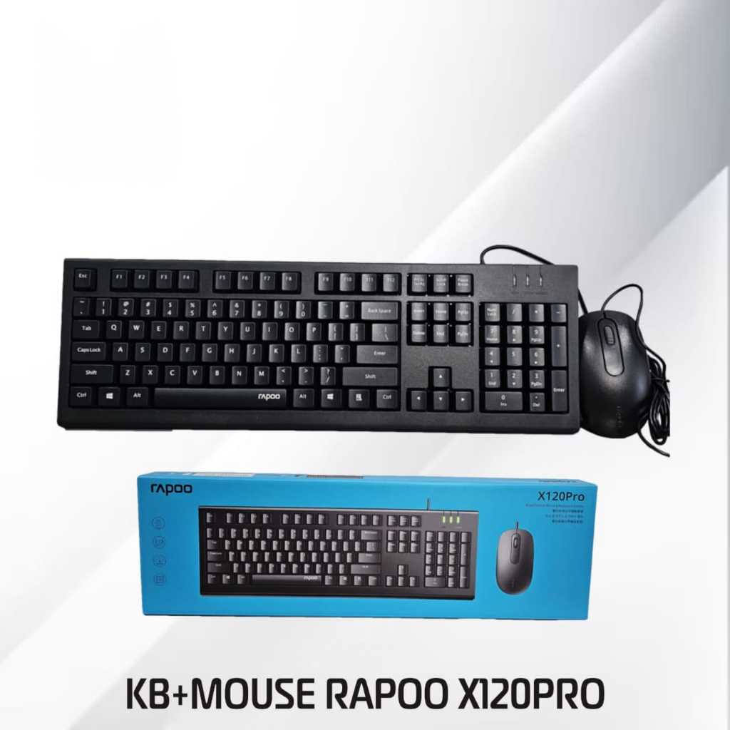 คีย์บอร์ดและเมาส์ rapoo X120 pro คีย์บอร์ดพร้อมเมาส์