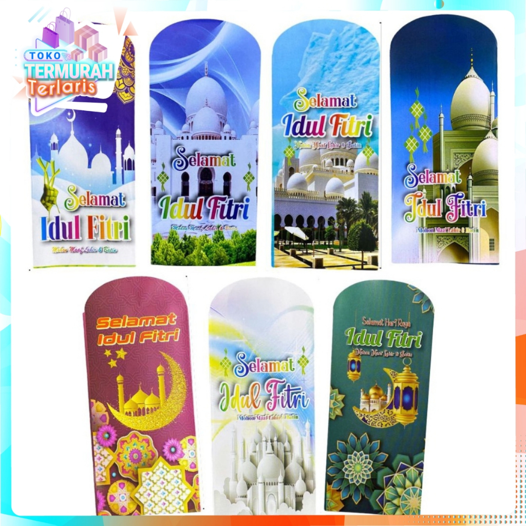 TTT ตัวการ์ตูน Eid ซองเนื้อหา 5 ชิ้นขนาดเล็ก Eid al-Fitr ซองเงิน Motif 5 ชิ้นขนาดใหญ่ THR ซอง