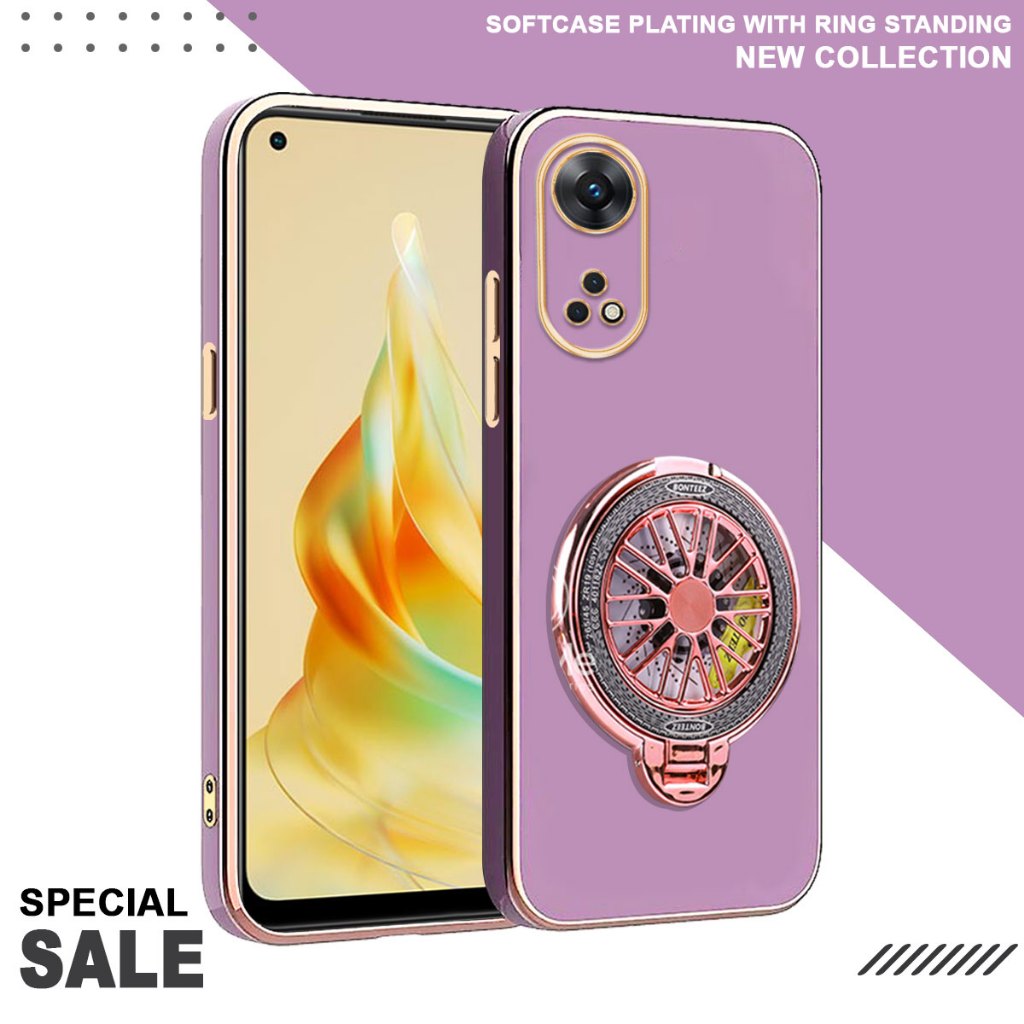 Oppo Reno 8T 4G Soft Case Stand Holder Ring Fun Silicone Luxury Plating