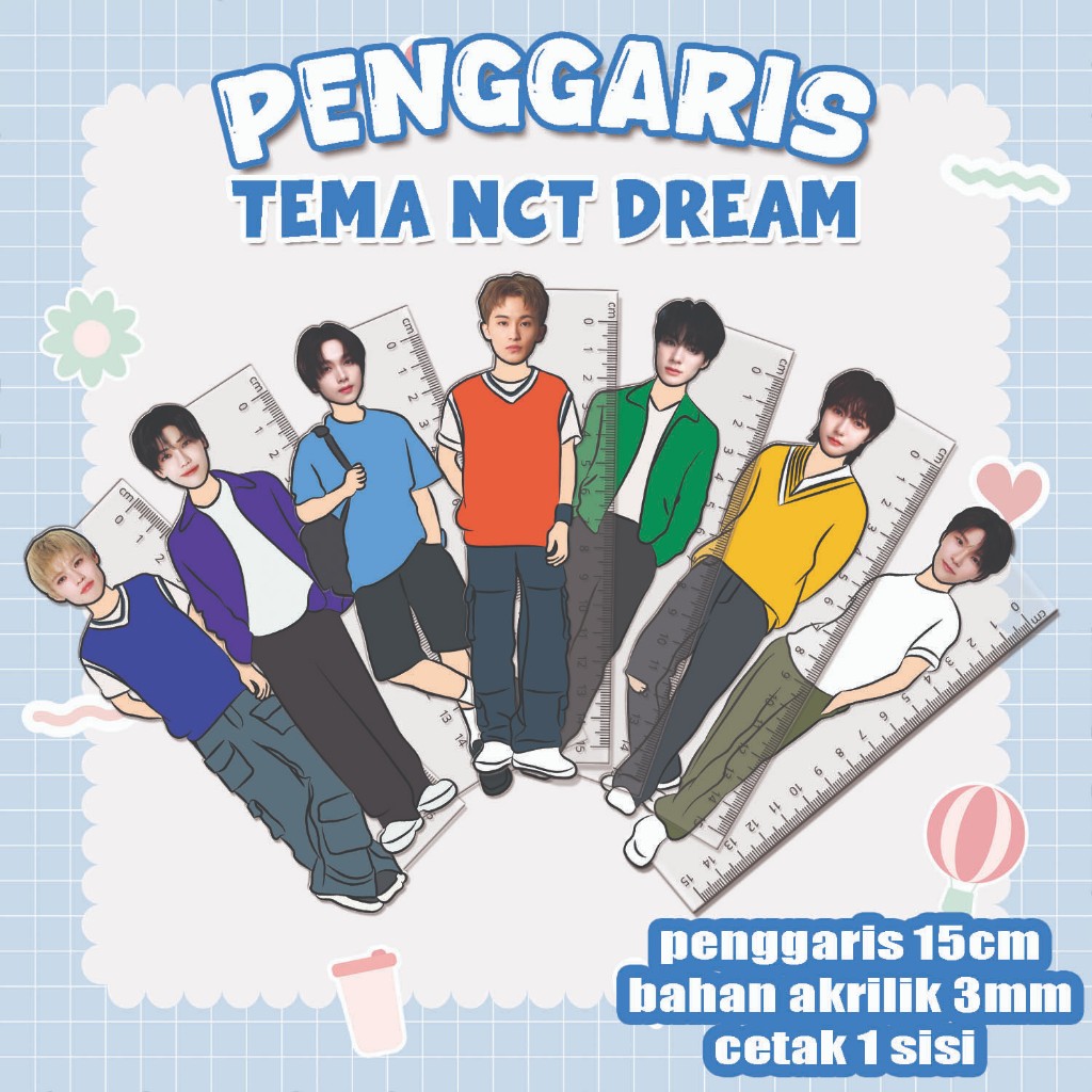 UNIQUE VIRAL CUTE RULER - KPOP ACRYLIC RULER - NCT DREAM Group - รหัส PGR_NCTD