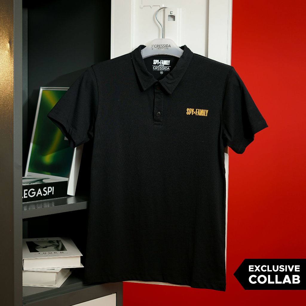 Cressida X SpyxFamily เสื้อยืดเด็กคอปก สีดํา - KC2A25F002H3