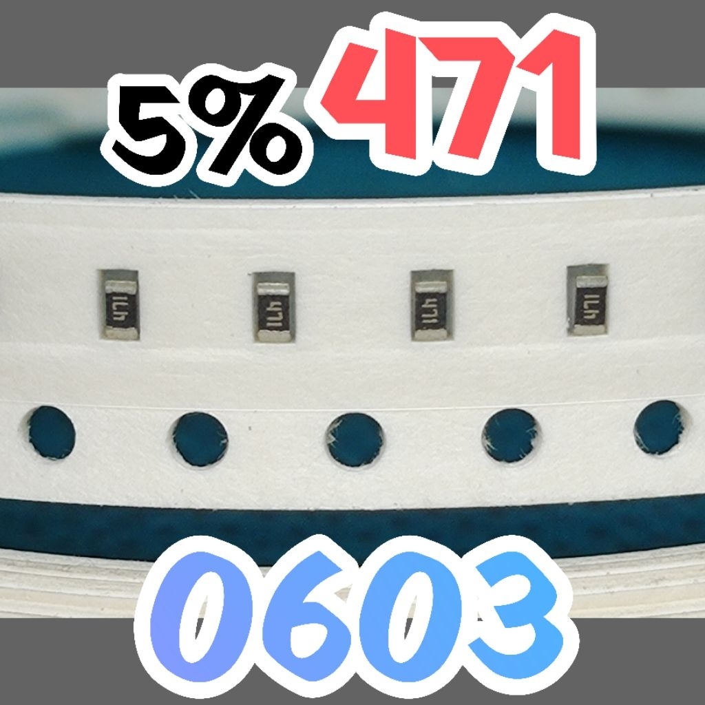 10 ชิ้น ตัวต้านทานชิป smd 471 470R 5% ขนาด 1608 0603 470ohm 470 โอห์ม