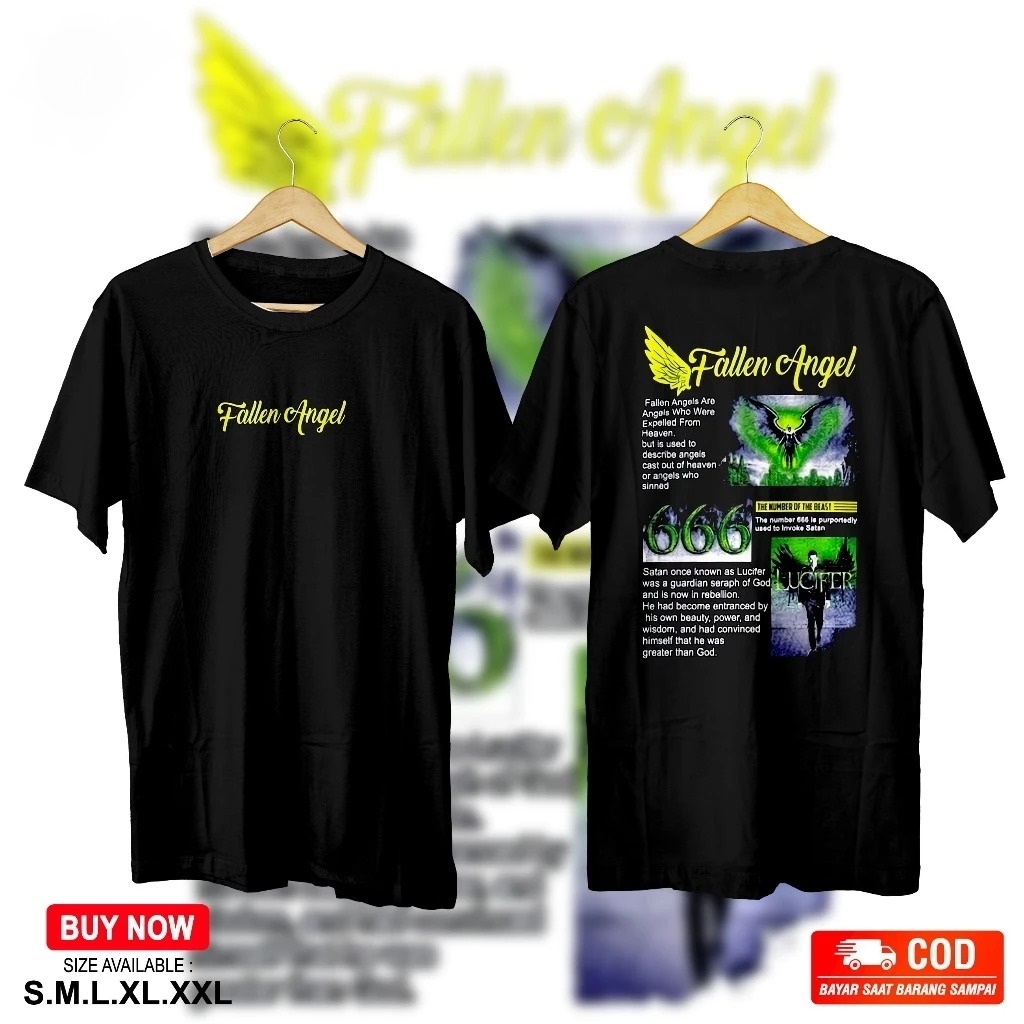 FALLEN ANGEL 666 เสื้อยืด FALLEN ANGEL 666 DISTRO เสื้อยืดผู้ชายเสื้อยืดผู้หญิง
