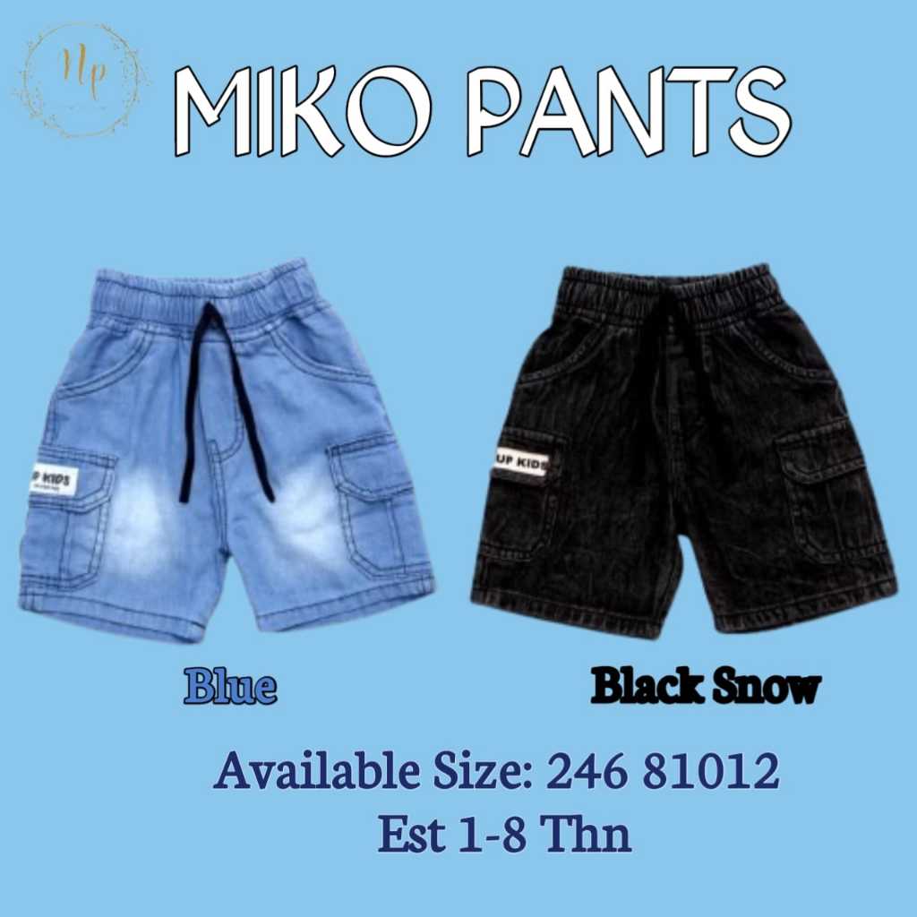 MIKO PANTS Shortpants Cargo Jeans Cargo Shorts for Boys 1-8 Years Childrens Cargo PANTS กางเกงยีนส์ข