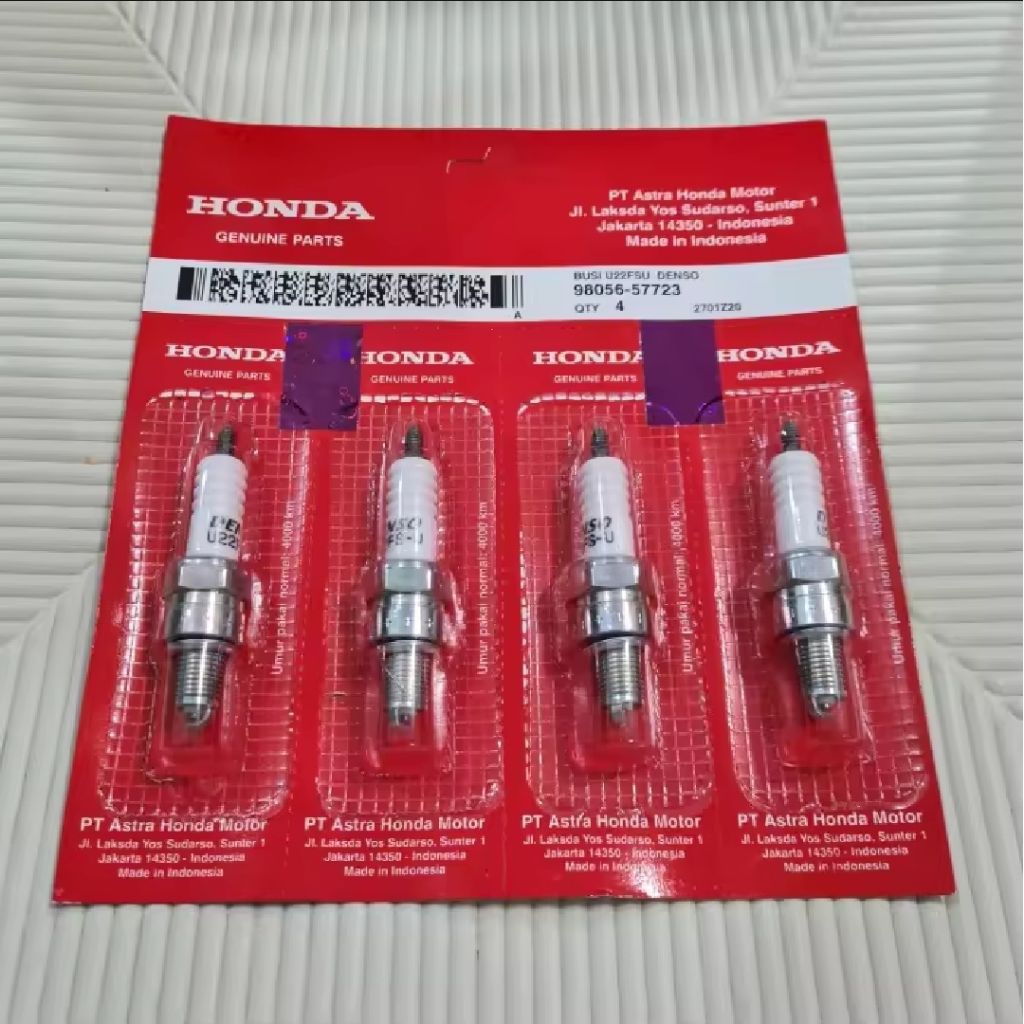 หัวเทียน Denso U22FSU (แพ็ค 4 ชิ้น) Honda Grand/Supra Fit/Mio/Smash/Vega