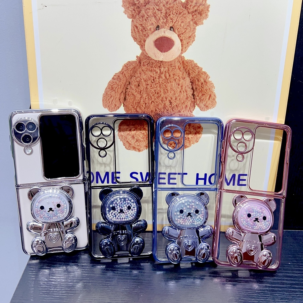 ปลอกกันชนสําหรับ OPPO Find N3 Flip N2 Flip Cartoon Design Soft TPU Bear N3Flip N2Flip Back Phone Cas