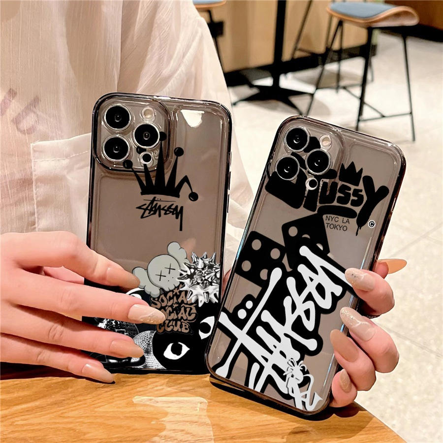 [X05] เคสสําหรับ INFINIX SMART 6 7 8 9 HOT 9PLAY 10 10S 10PLAY 40i 50 50i Softcase ใสสีดํา Stussy mo