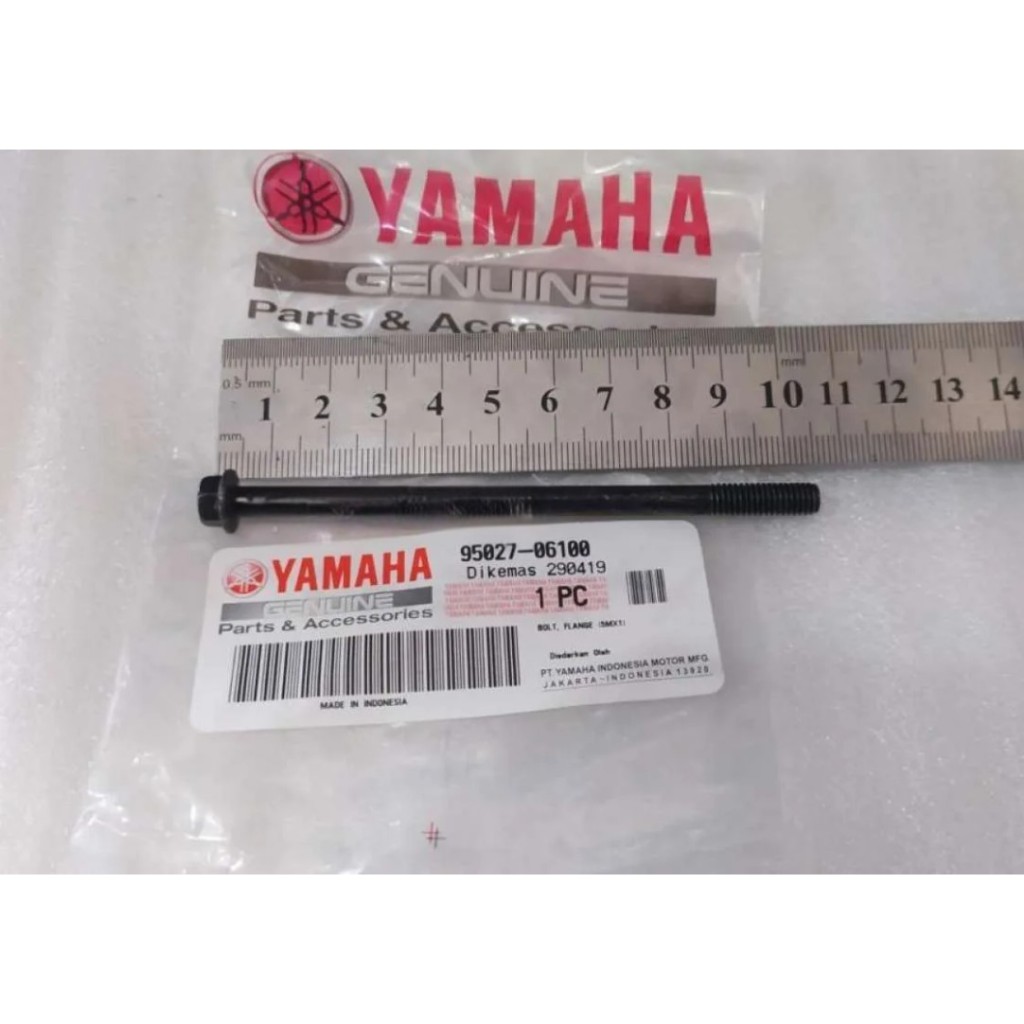 MESIN BOLT FLANGE LEFT ENGINE HEAD BLOCK BOLT NOUVO MIO LAMA SPORTY SMILE SOUL FINO KARBU ORIGINAL Y