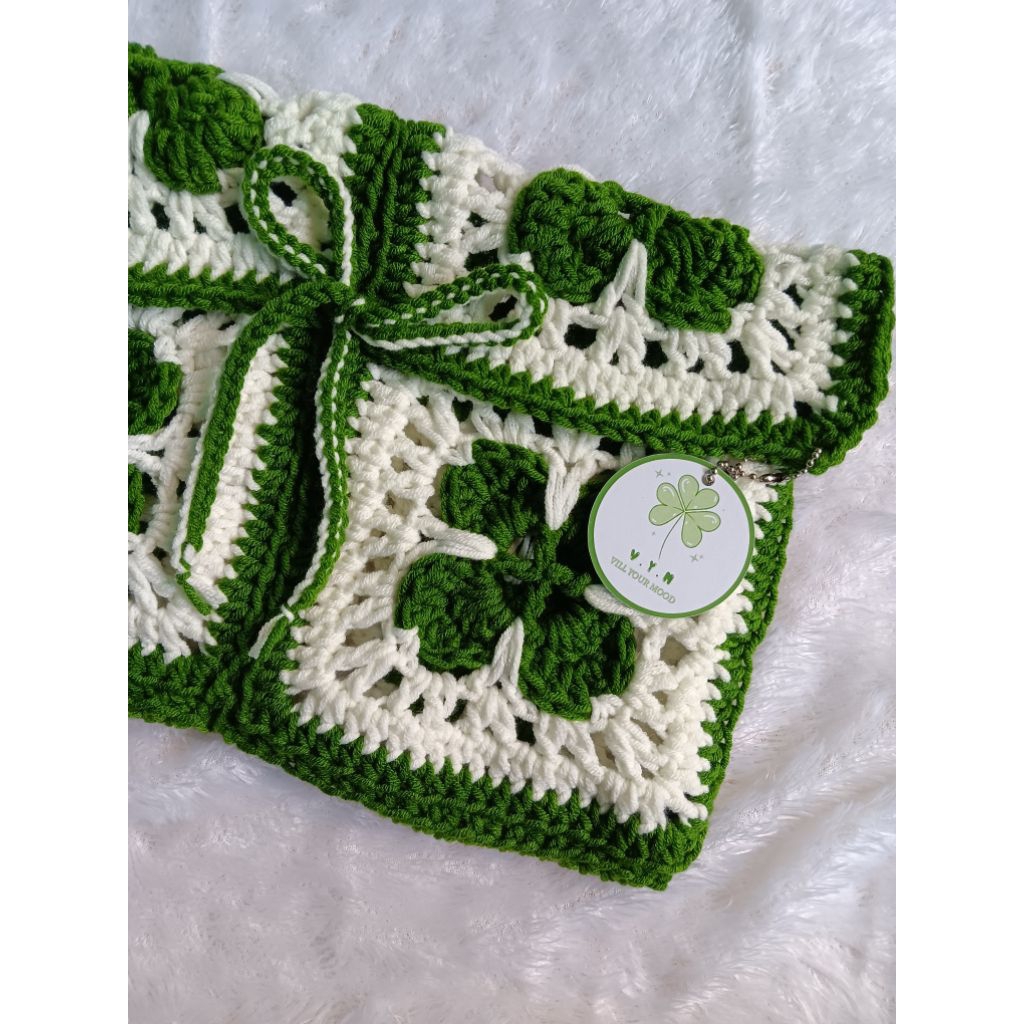 Clover Book Sleeve ถักปก Clover Leaf Clover ฟรีสีที่กําหนดเอง