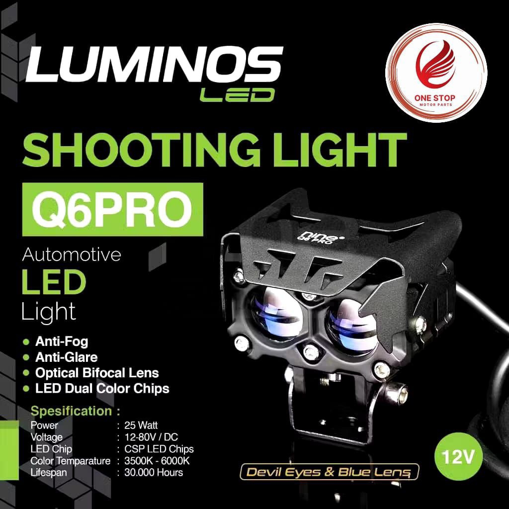 MATA 2-EYE SPOTLIGHT Q6/Q6 Pro 3 สีสีขาวสีเหลือง DEVIL EYE LUXIMOS NINE