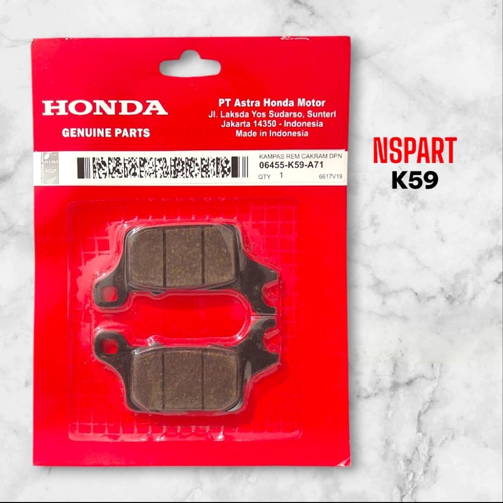 ผ้าเบรคหน้าสําหรับ Vario 125 150 led 2018 ใหม่ 06455-K59-A71
