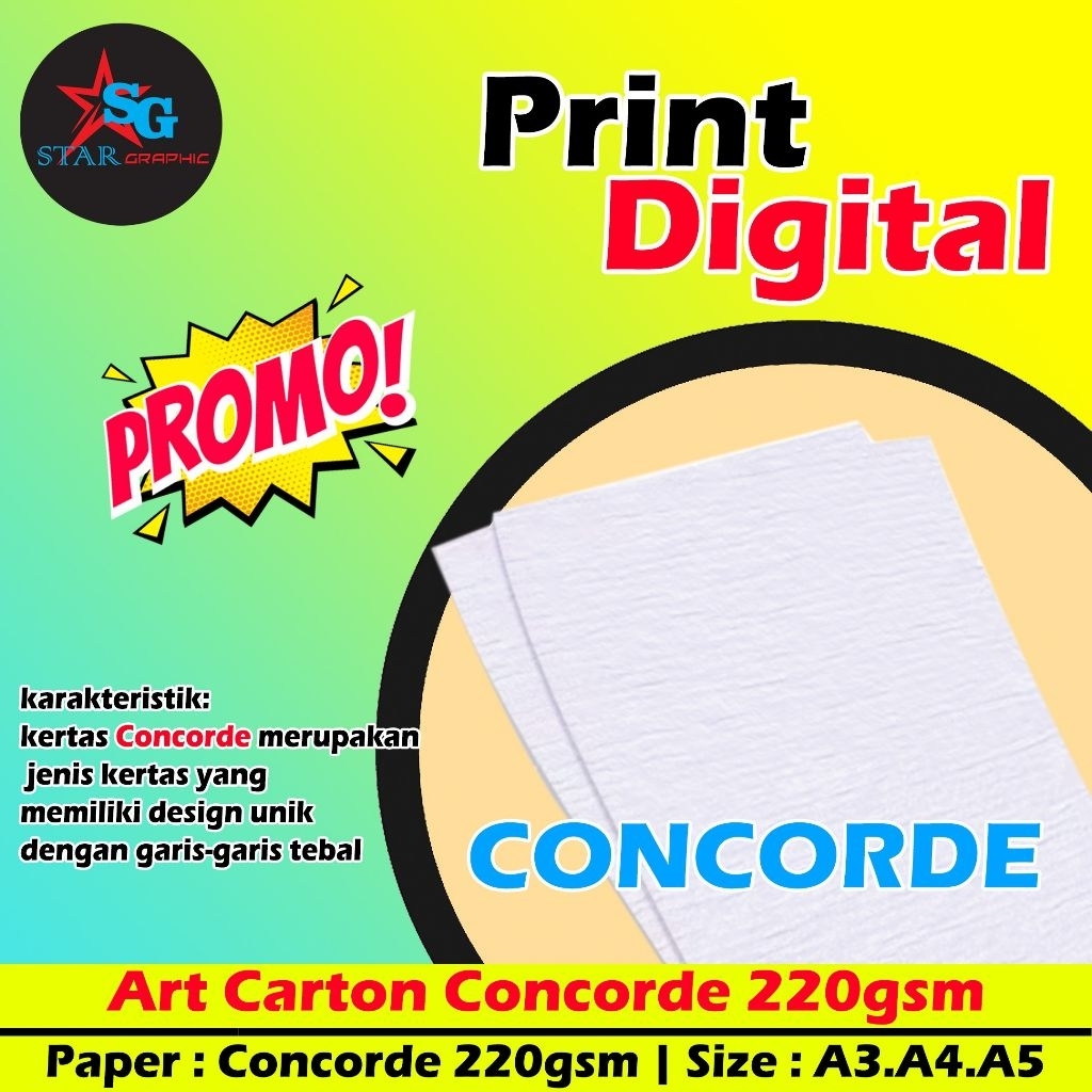 A3+ Concorde Print A3+ Concorde Paper Print 220gsm หนา Concorde Paper Print พิมพ์ดิจิตอล