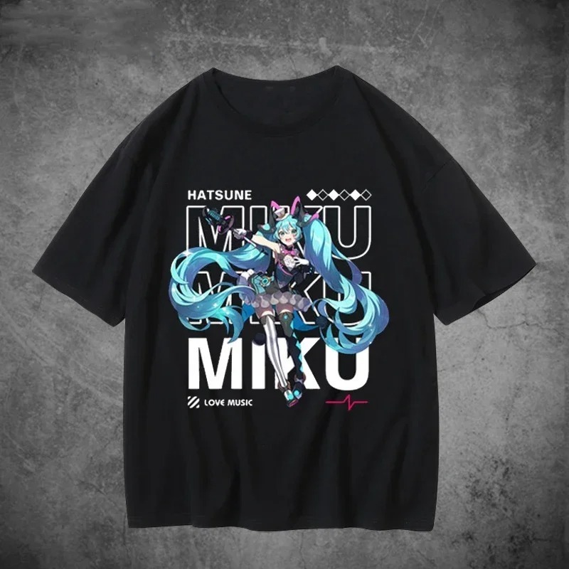 Miku miku เสื้อยืด unisex สําหรับผู้ชายและผู้หญิง