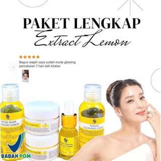 PAKET LEMON 5in1 PAKET LENGKAP GLOWING LEMON MENCERAHKAN KULIT KUSAM SUSAH PUTIH