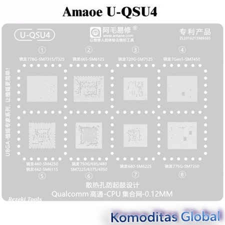 AMAOE แผ่น U-QSU4 สําหรับ Qualcomm CPU IC SM7325/SM65125/SM7125