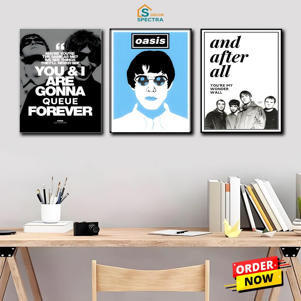 SPECTRA WALL DECORATION โปสเตอร์/วงดนตรี OASIS [30X40CM] โปสเตอร์ไม้ WALL DECOR ความงาม