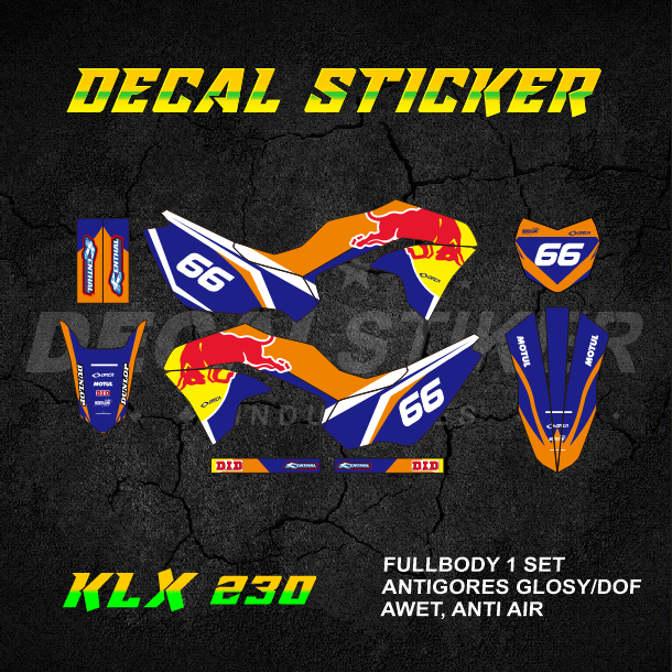 MERAH UNGU HIJAU DECAL STICKER KLX 230 R FULLBODY (011) DECAL STICKER LX SE SM 2019 2020 2021 2022 2