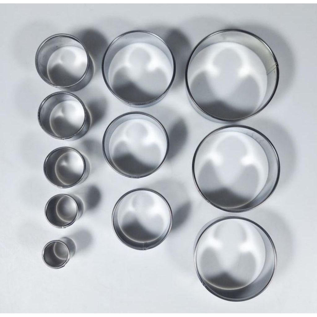 ยูจุรี cikan แหวนคุกกี้กลม สแตนเลส ราคา / โหล / 12 ชิ้น เริ่มต้นจากเส้นผ่านศูนย์กลาง 2 ซม. 3 ซม. 4 ซ