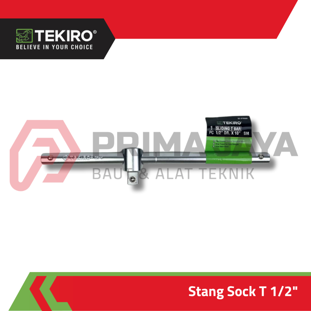 T-SOCKET HANDLEBAR / SLIDING T BAR 1/2" X 10" TEKIRO