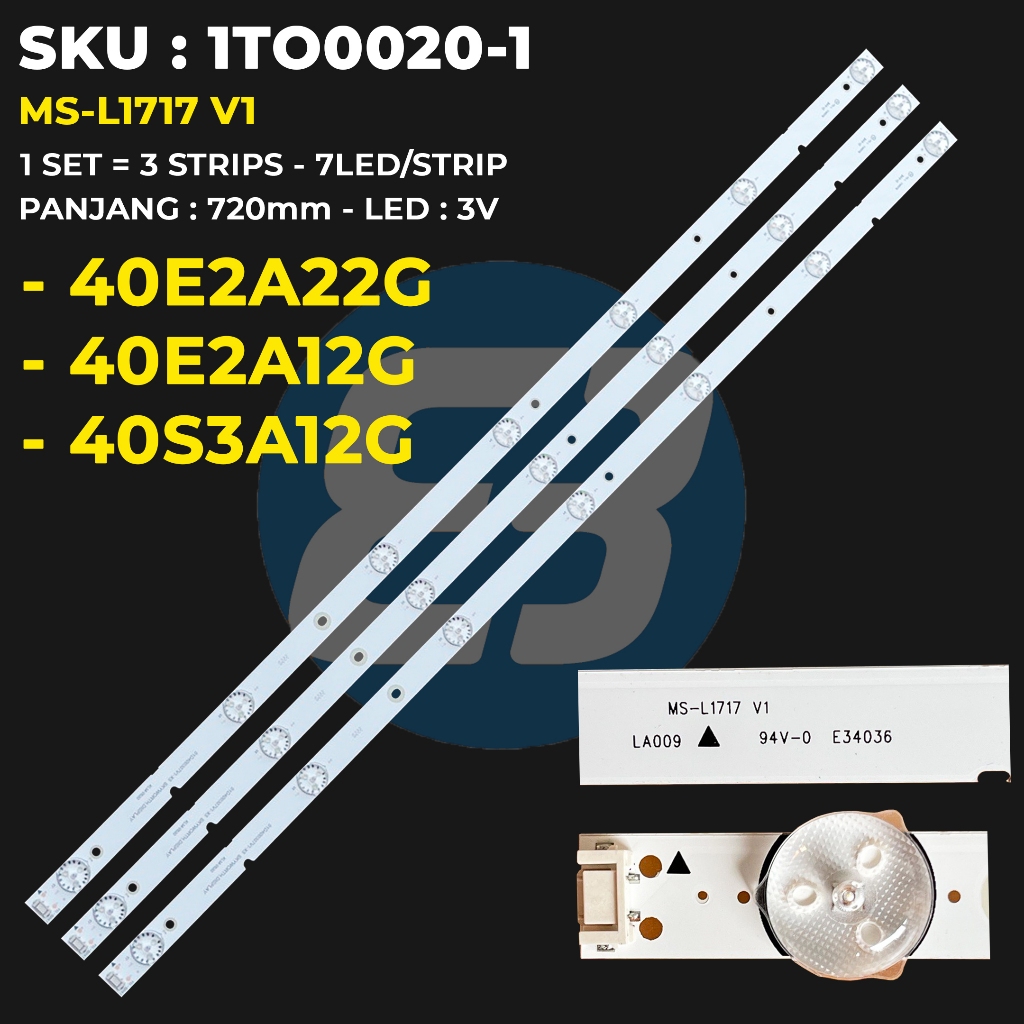 COOCAA แบ็คไลท์ทีวี 40E2A22G 40E2A12G 40S3A12G MS-L17 V1